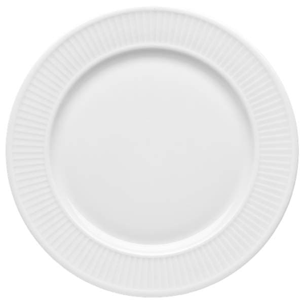Plissé diskur hvítur 26cm 6stk