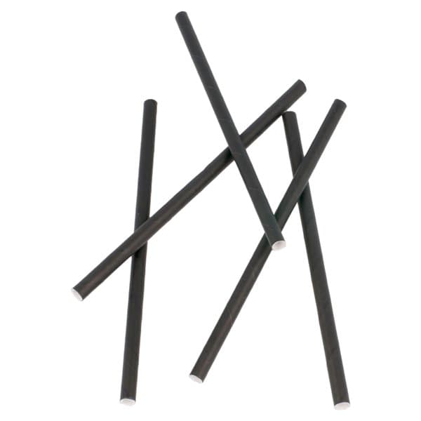 Sogrör bioware pappír stutt svört 140x6mm 250stk 2