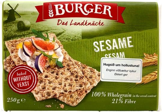Burger hrökkbrauð sesame 250gr 1