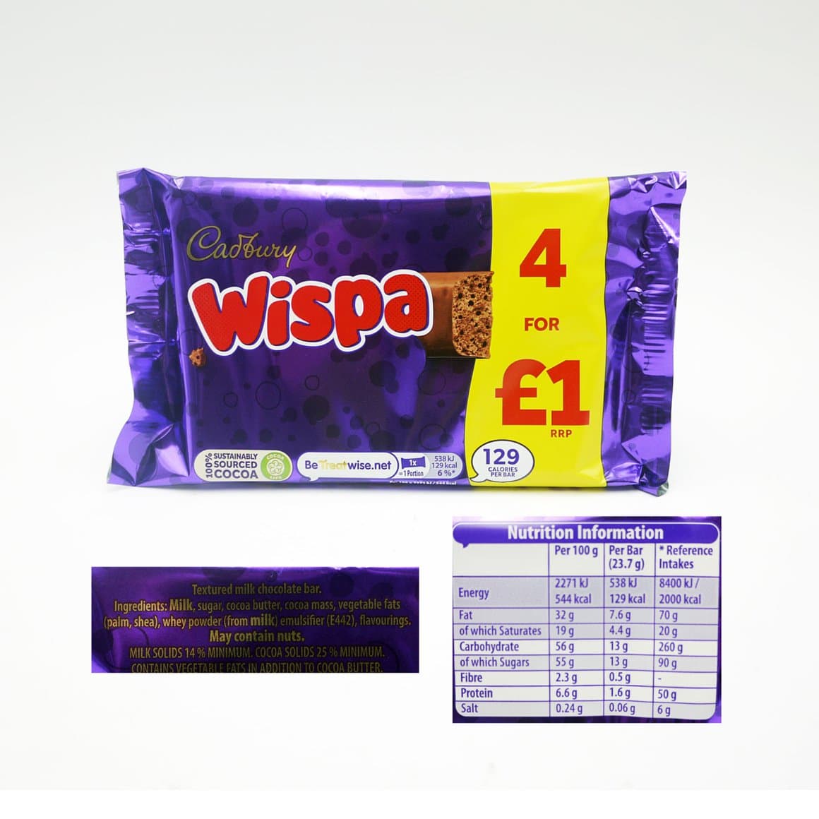 Cadbury's súkkulaði Wispa 4stk 1