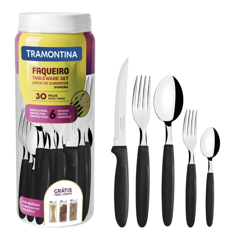 Tramontina Ipanema hnífaparasett svart 24stk  2