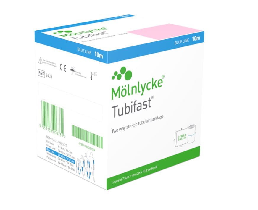 Mölnlycke Tubifast Blátt 7,5cm x 10m 1