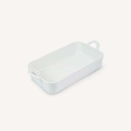 Toulouse ferk, eldfast mót með handföngum hvítt 31x18cm