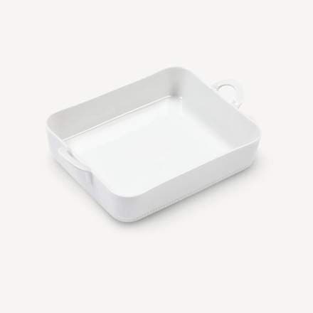 Toulouse fer, eldfast mót með handföngum hvítt 34x25cm