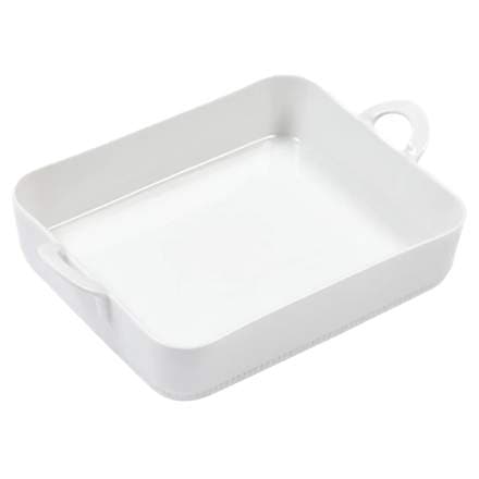 Toulouse fer, eldfast mót með handföngum hvítt 34x25cm