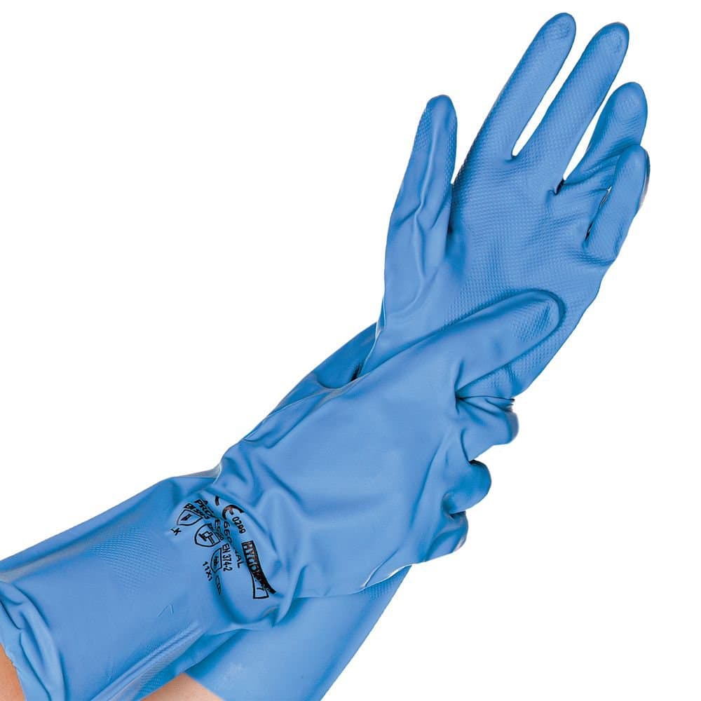Hanskar uppþvotta nitrile bláir S 1