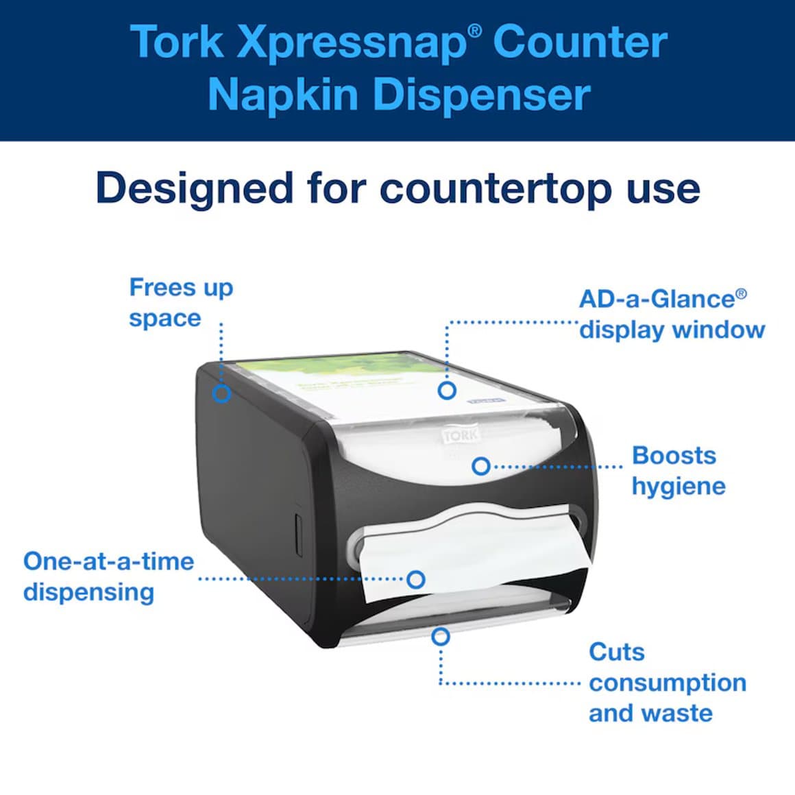 Tork Xpressnap Countertop serv.skammtari svartur N4 4
