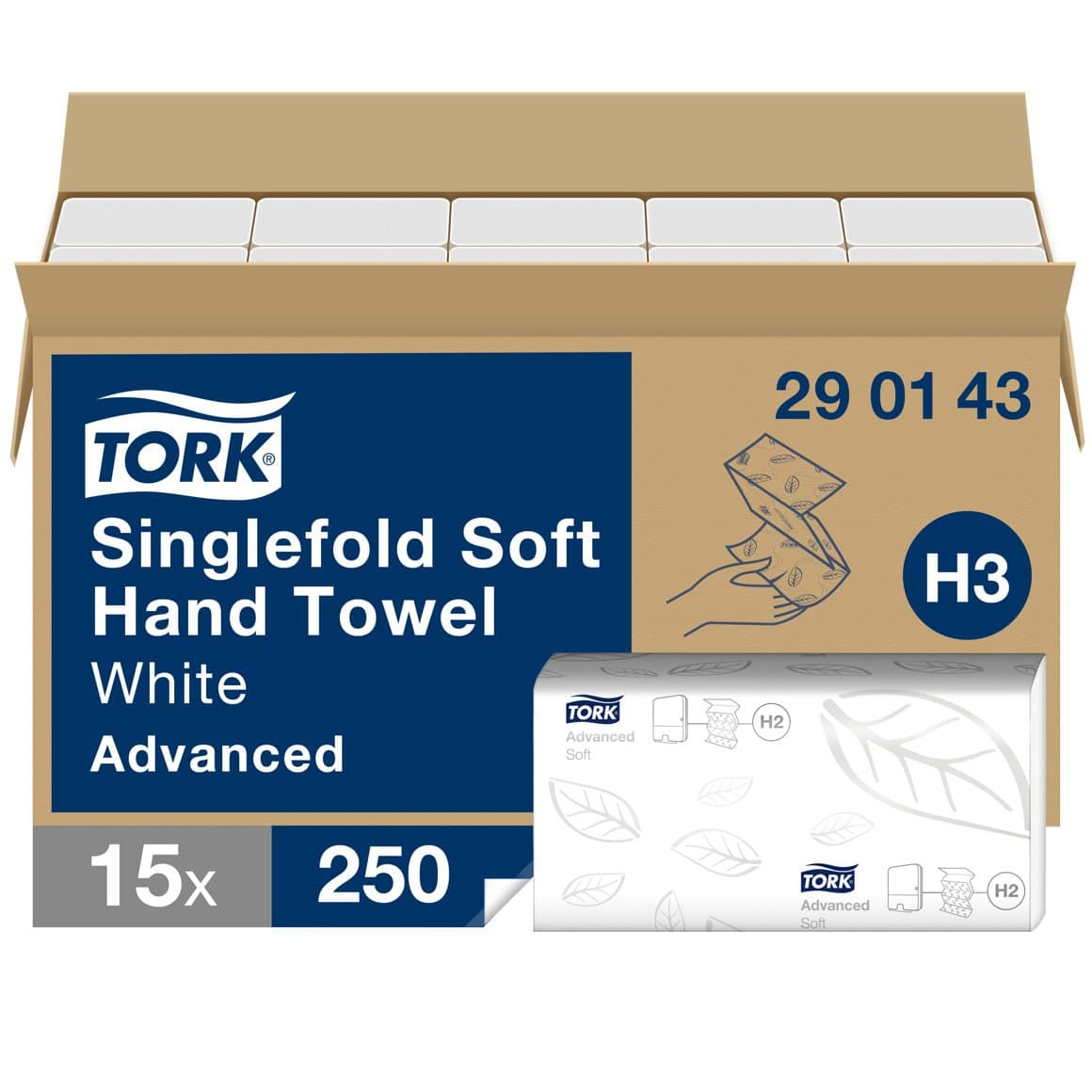 Tork miðaþ. singlefold/V-fold 2l 3750stk E H3 1