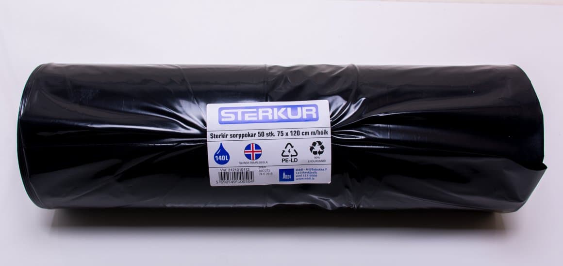 Sorppoki 75x120cm svartur 50 my m/hólk 50stk 2
