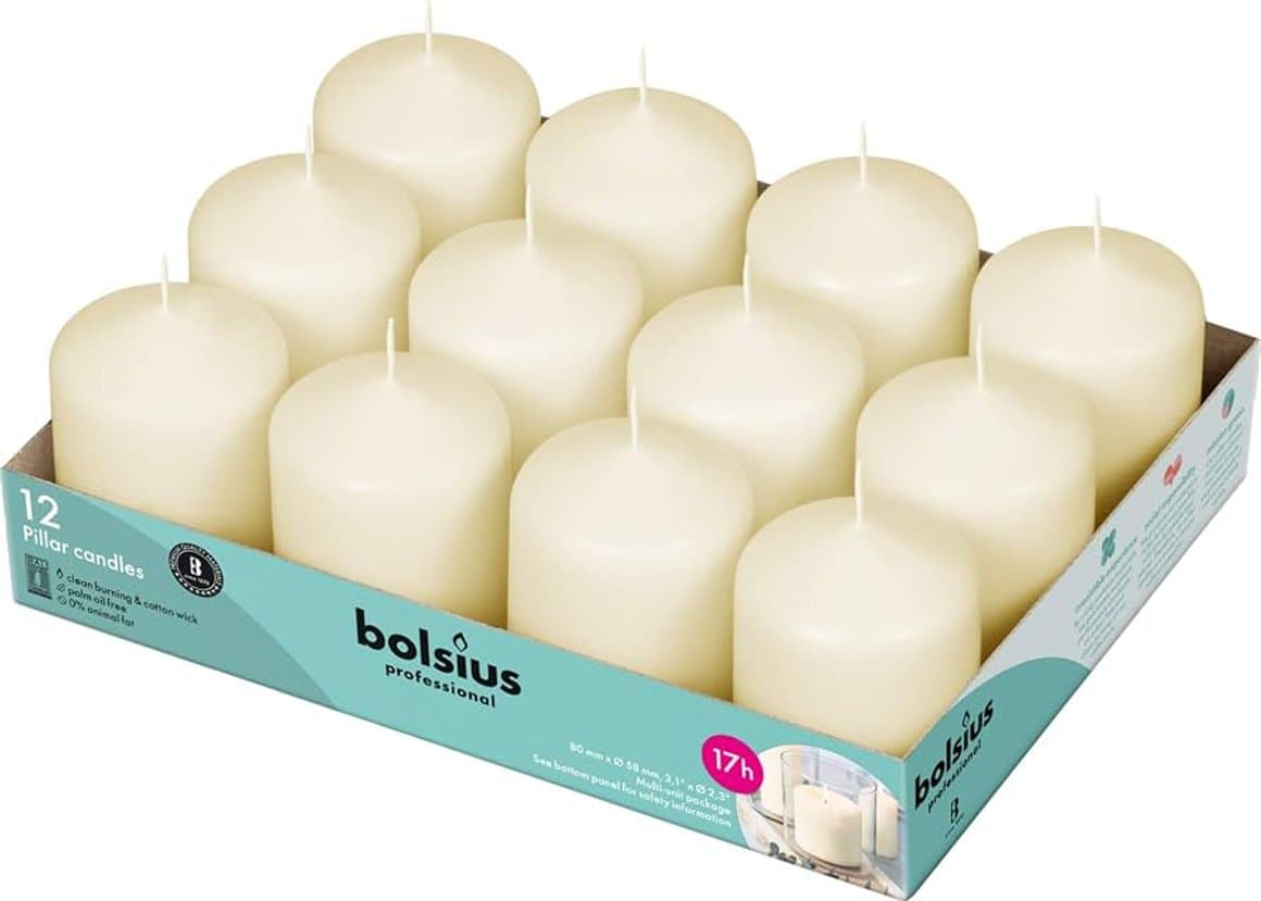 Bolsius kerti ivory 8x6cm 12stk 1