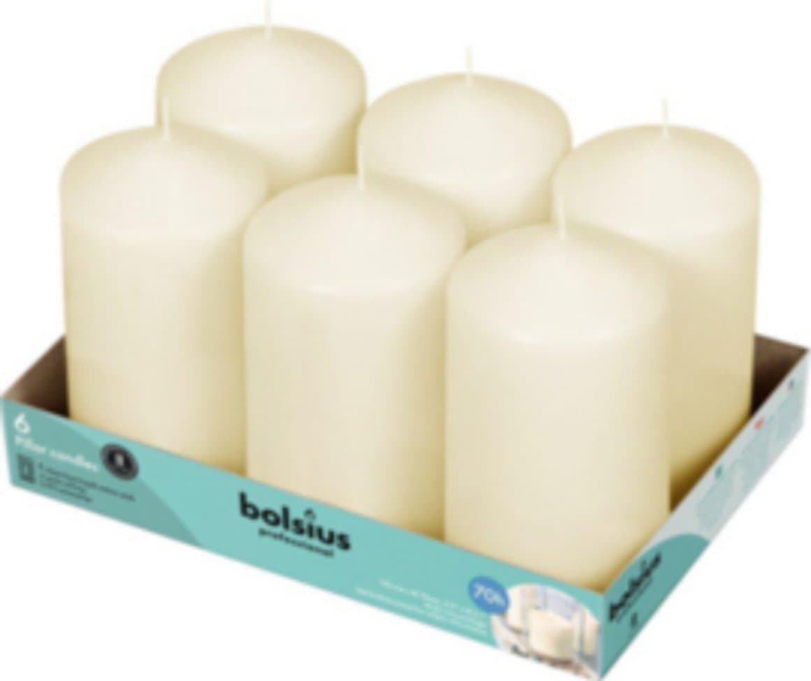 Bolsius kerti ivory 15x8cm 6stk 1