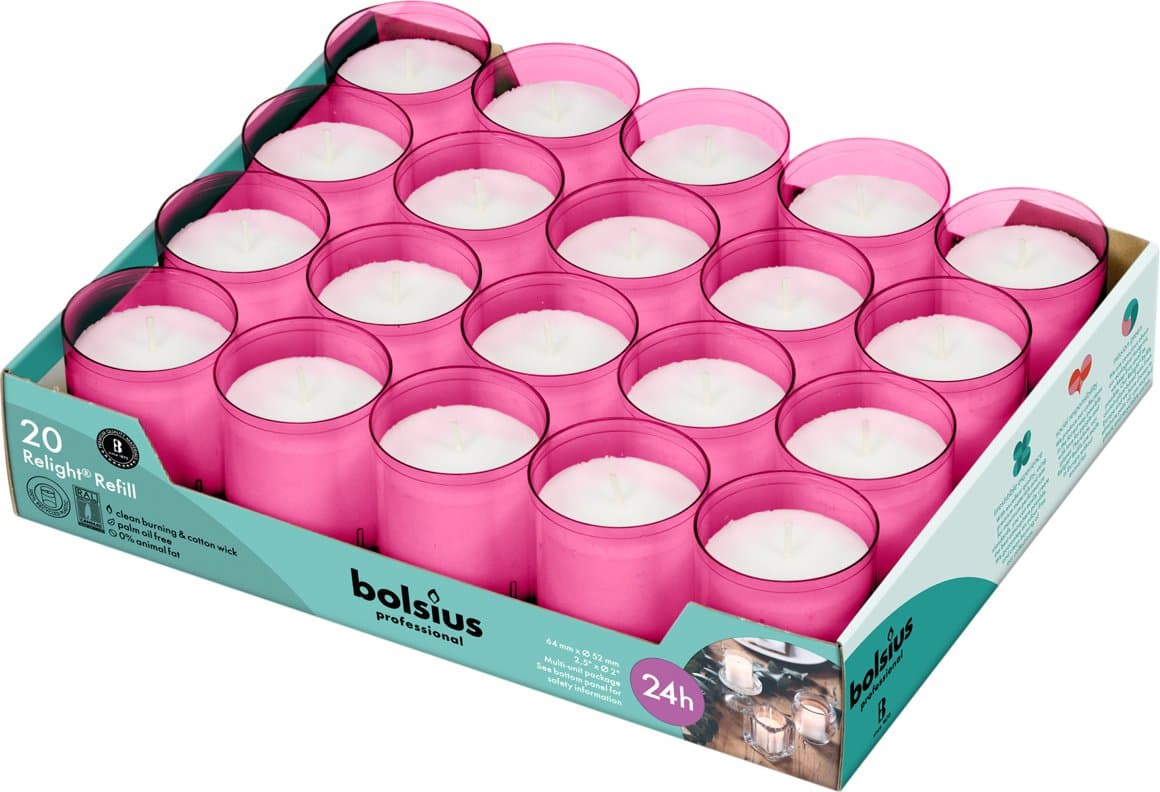 Bolsius kertafyllingar f, stjaka bleik 20stk 1