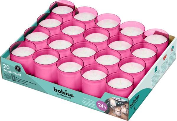 Bolsius kertafyllingar f, stjaka bleik 20stk