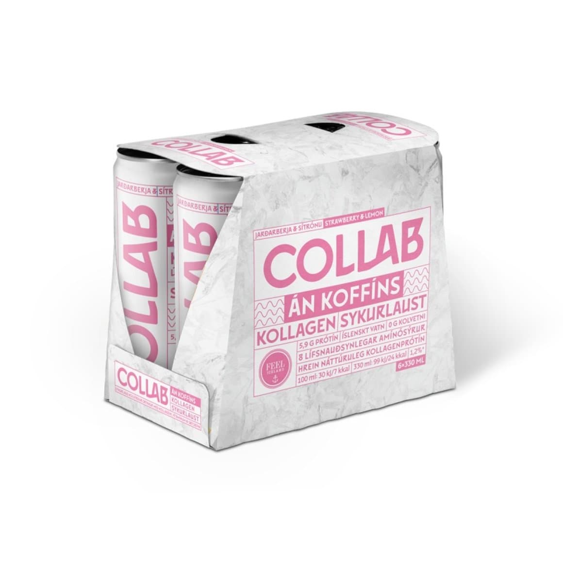 Collab jarðarberja og sítrónu koffínl. 6x33 cl dósir 1