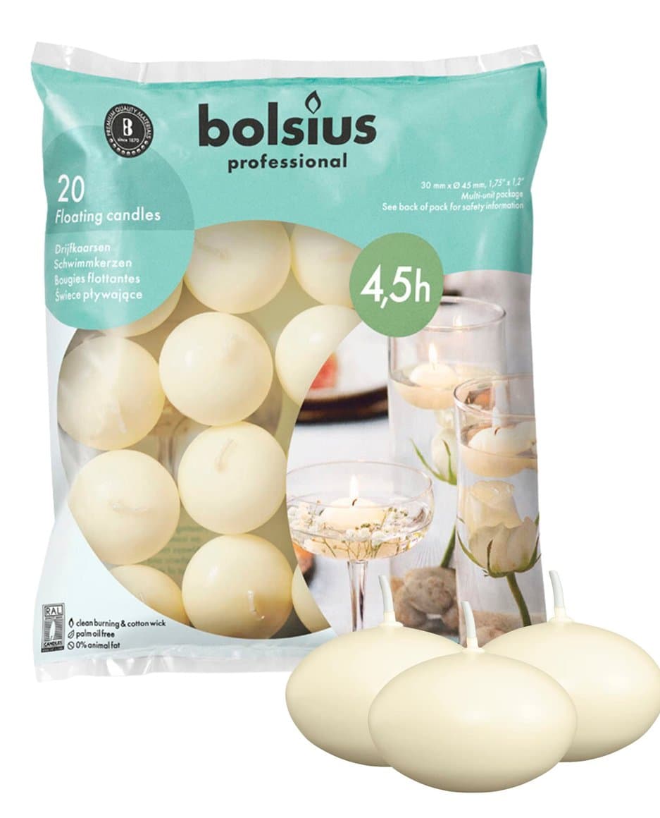 Bolsius flotkerti ivory 20stk 1