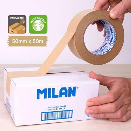 MILAN pökkunarlímband 50mmx50mtr, pappír