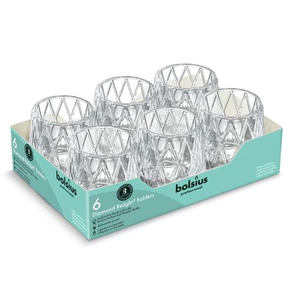 Bolsius kertastjakar f. fyllingu diamond 6stk
