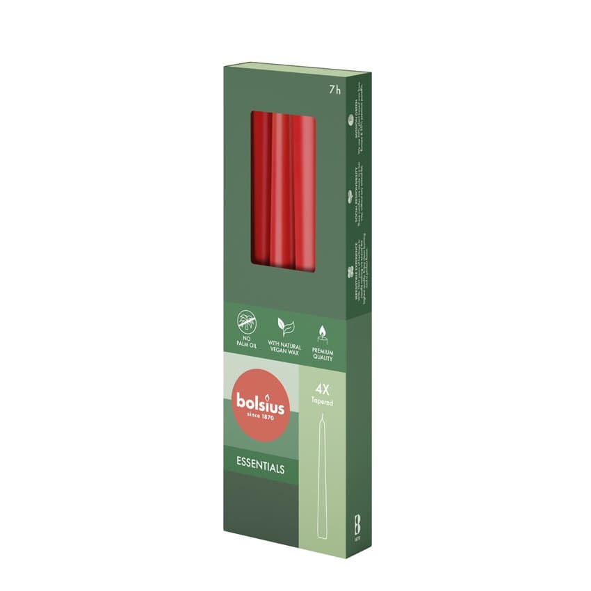 Bolsius kerti 24,5cm Delicate red 7klst 4stk 1
