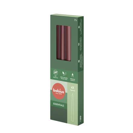 Bolsius kerti 24,5cm Velvet red 7klst 4stk