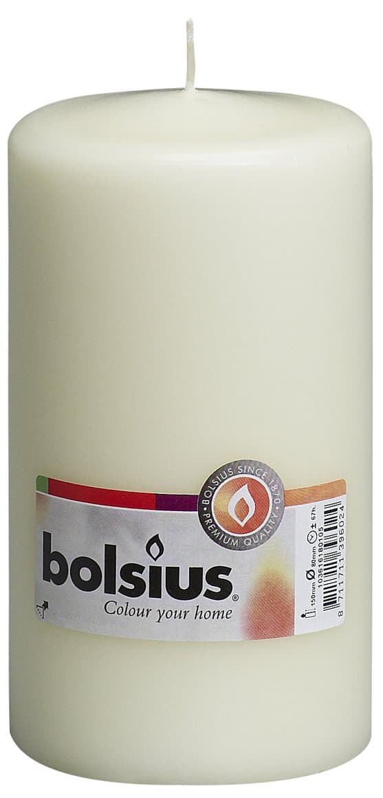 Bolsius kerti hvít 15x6cm 1