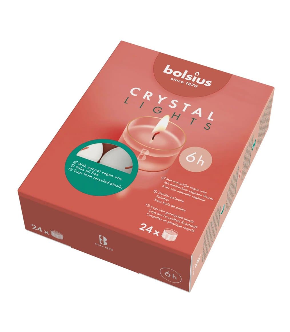 Bolsius teljós glær hulstur 6klst 24stk  1