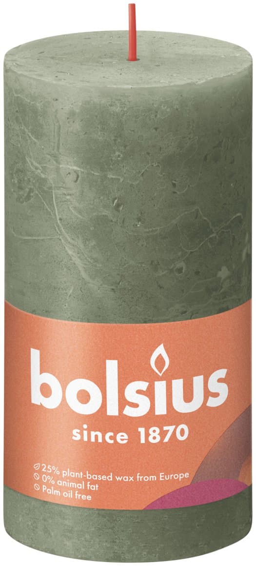 Bolsius kerti ólívugrænt 13x7cm rustic 1