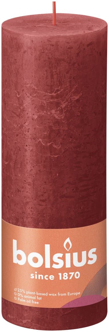 Bolsius kerti rautt 19x7cm rustic 1