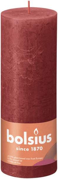 Bolsius kerti rautt 19x7cm rustic