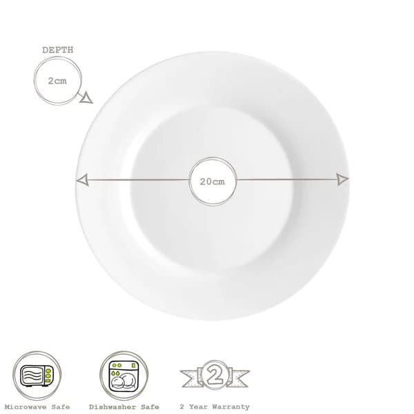 Toledo diskar hvítir 20cm 6stk 4