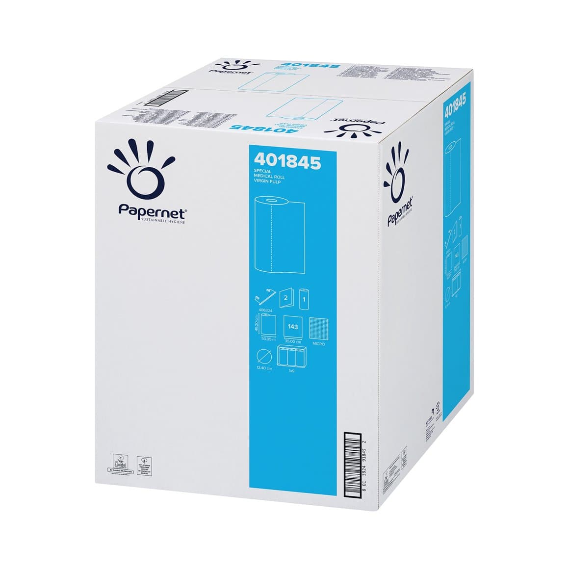 Papernet bekkjapappír 49,2cmx50m, 9rl 2l E 1