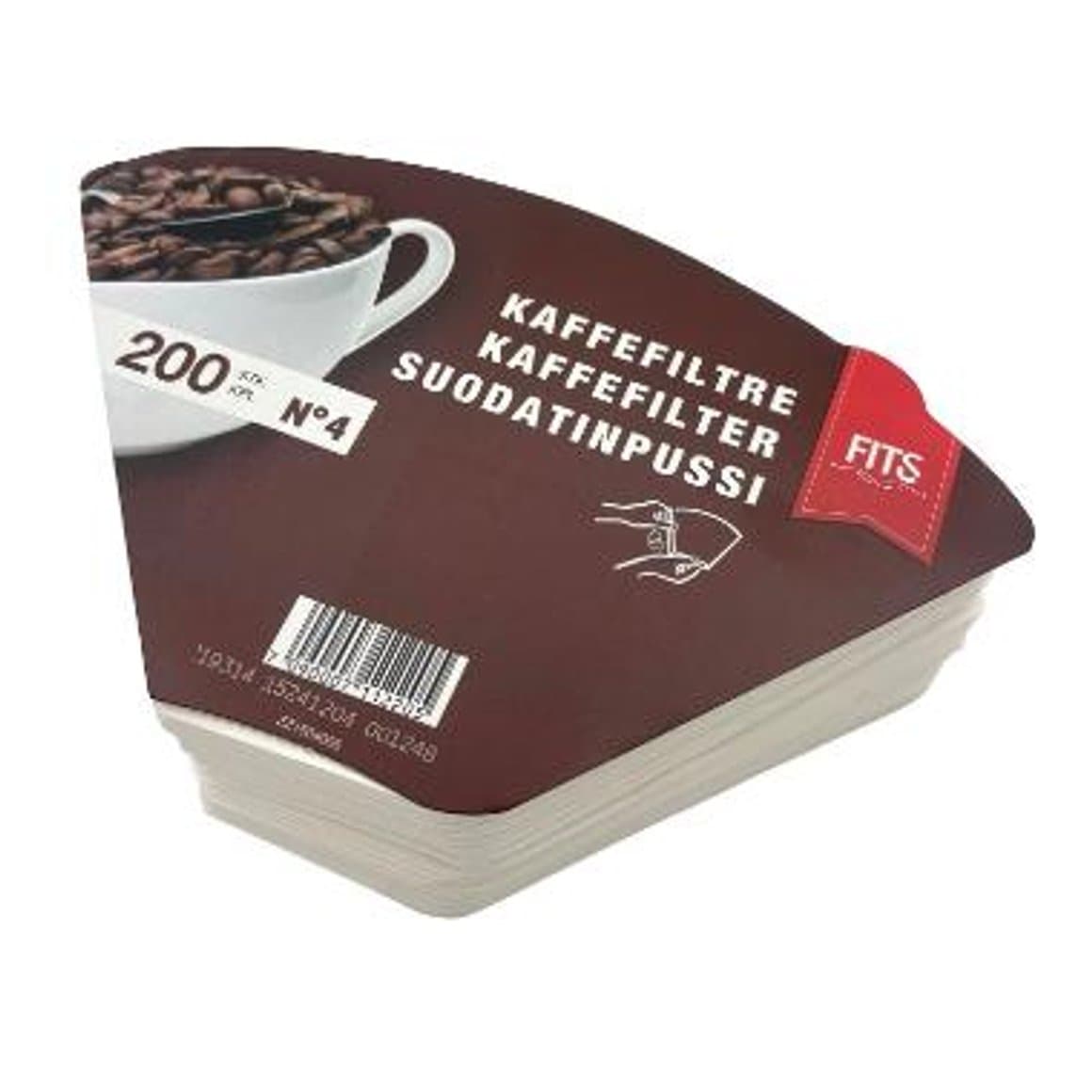 Kaffipoki hvítur 1x4 200stk 1