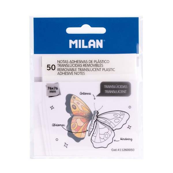 MILAN Post-It miði 76x76mm, gegnsær
