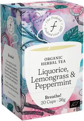 Fredsted te organic lakkrís, sítrónugras& piparminta 20stk
