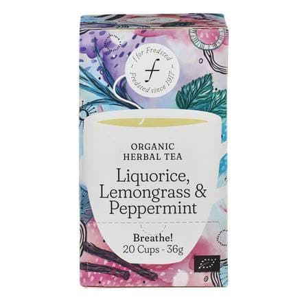Fredsted te organic lakkrís, sítrónugras& piparminta 20stk