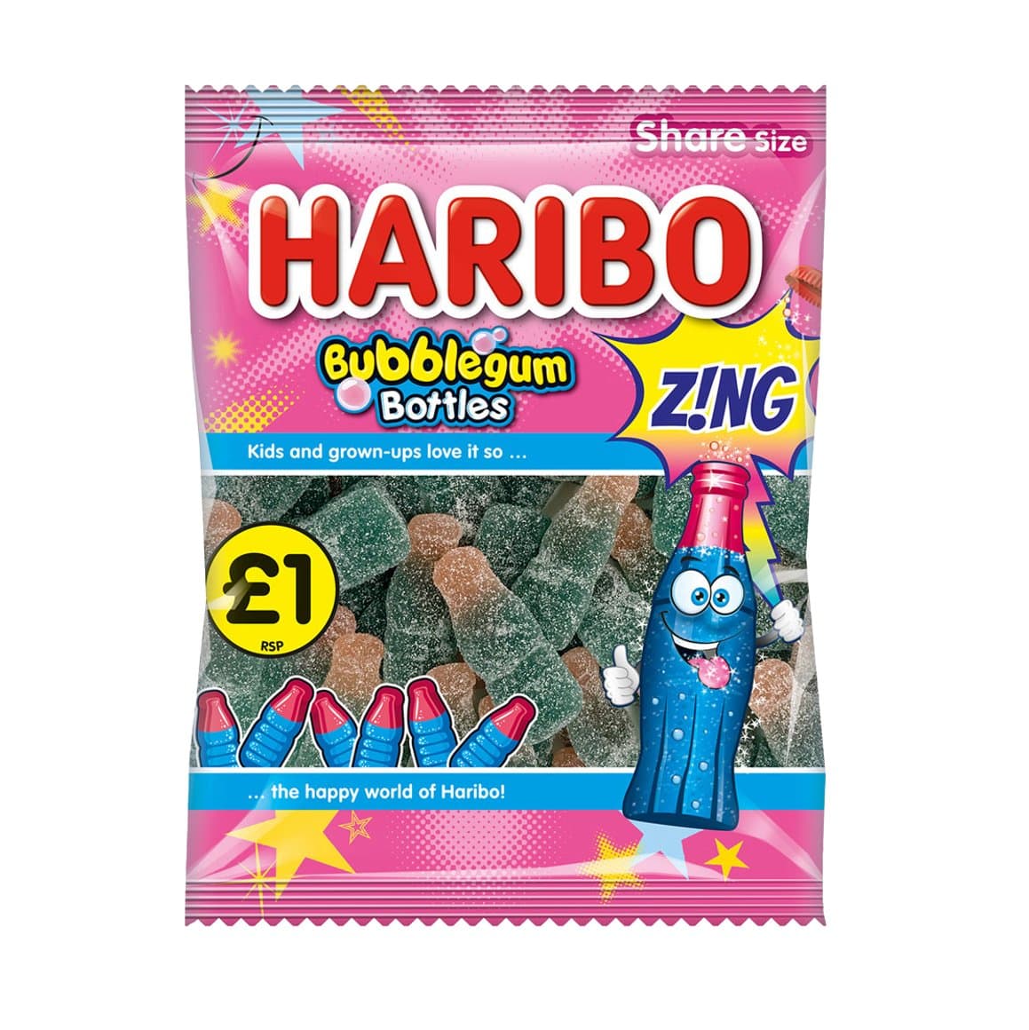 Haribo hlaup bubblegum bottles 160gr 1