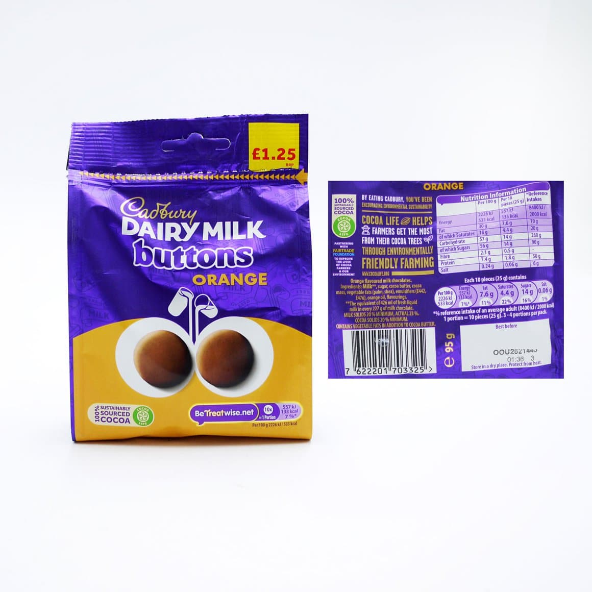 Cadbury's appelsínusúkkulaðihnappar 85gr 1