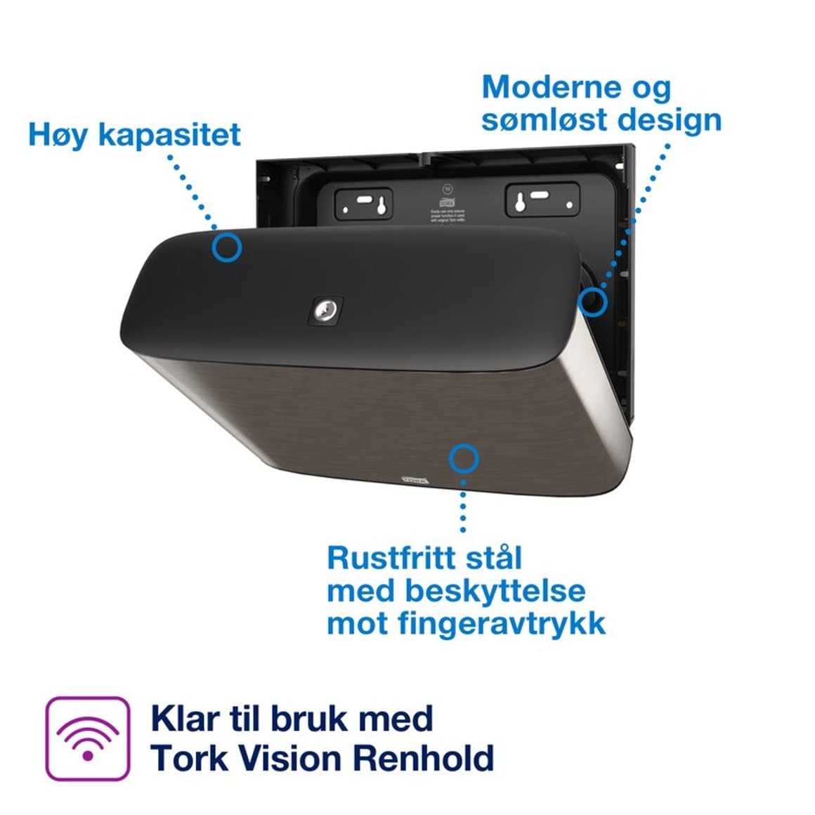 Tork WC Júmbó statíf mini burstað stál T2 5