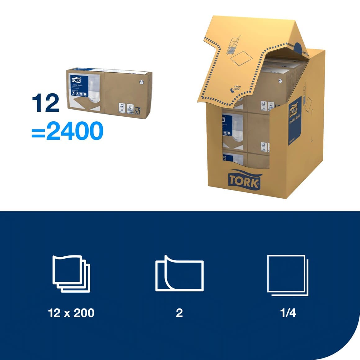 Tork serv.24cm 2l 200stk E 2