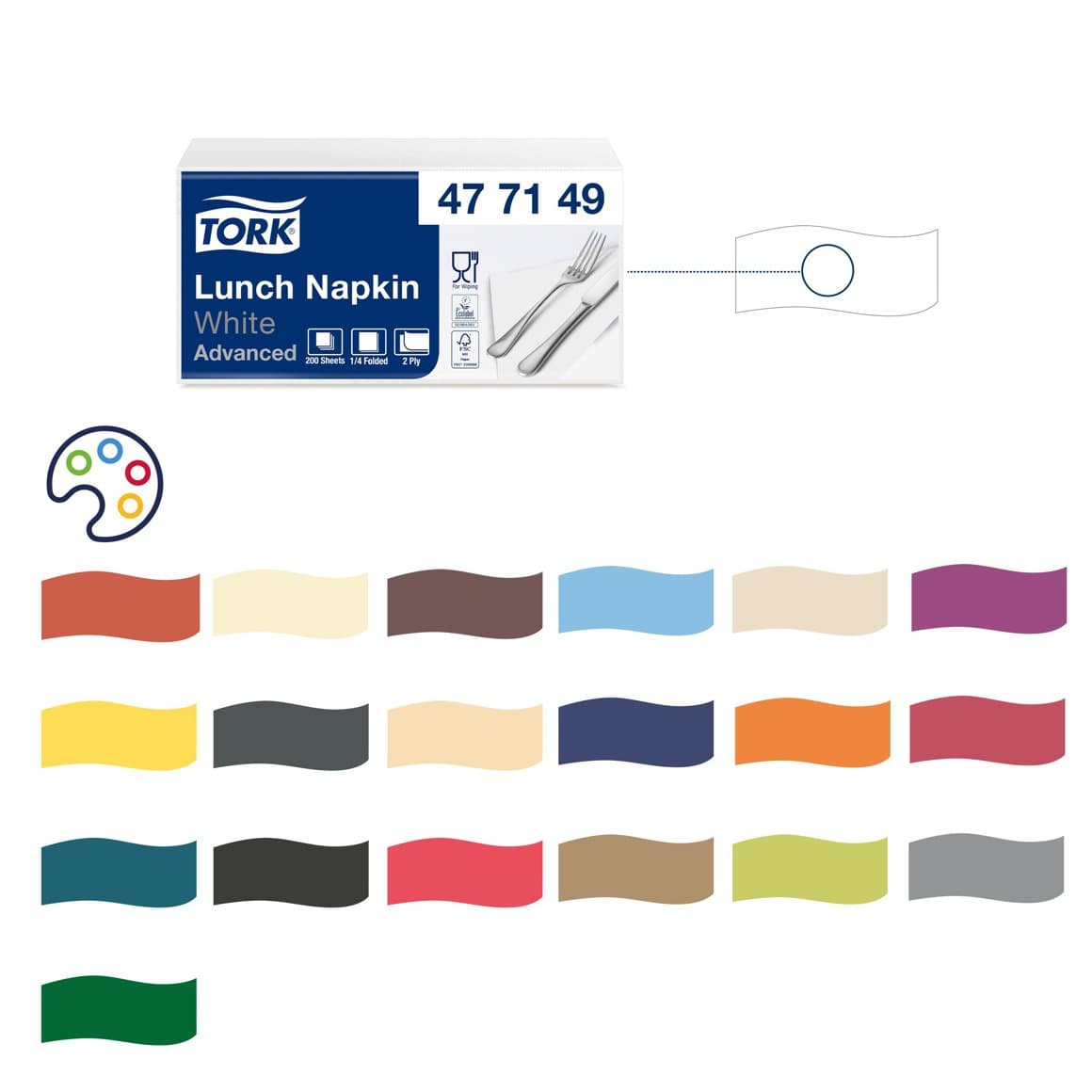 Tork serv.33cm 2l 200stk E 5