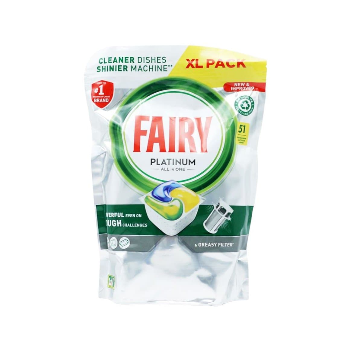 Fairy uppþvottavélatöflur platinum lemon 51stk 1