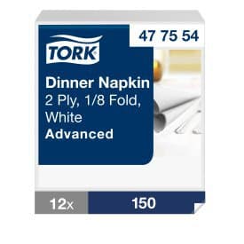 Tork serv.39cm 2l hvítar 1/8f 150stk E 1