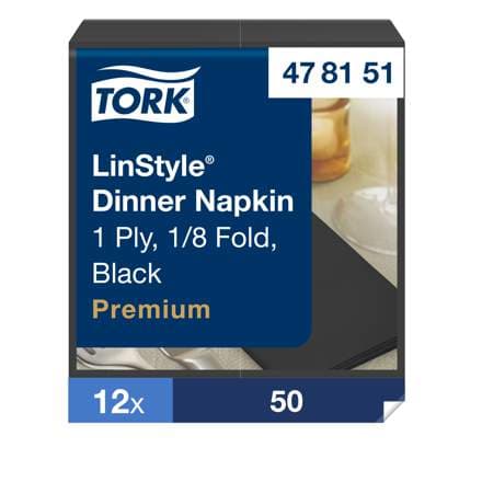 Tork serv. LinStyle 39cm svartar1/8f 50stk