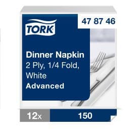 Tork serv.39cm 2l hvítar 150stk E 1