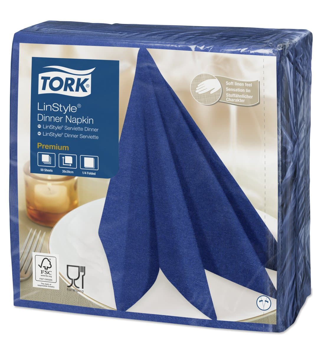 Tork serv. LinStyle 39cm d.blár 50stk 3