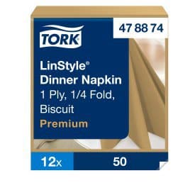 Tork serv. LinStyle 39cm brún. 50stk 1