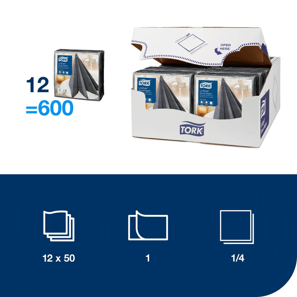 Tork serv. LinStyle 39cm grá. 50stk 2