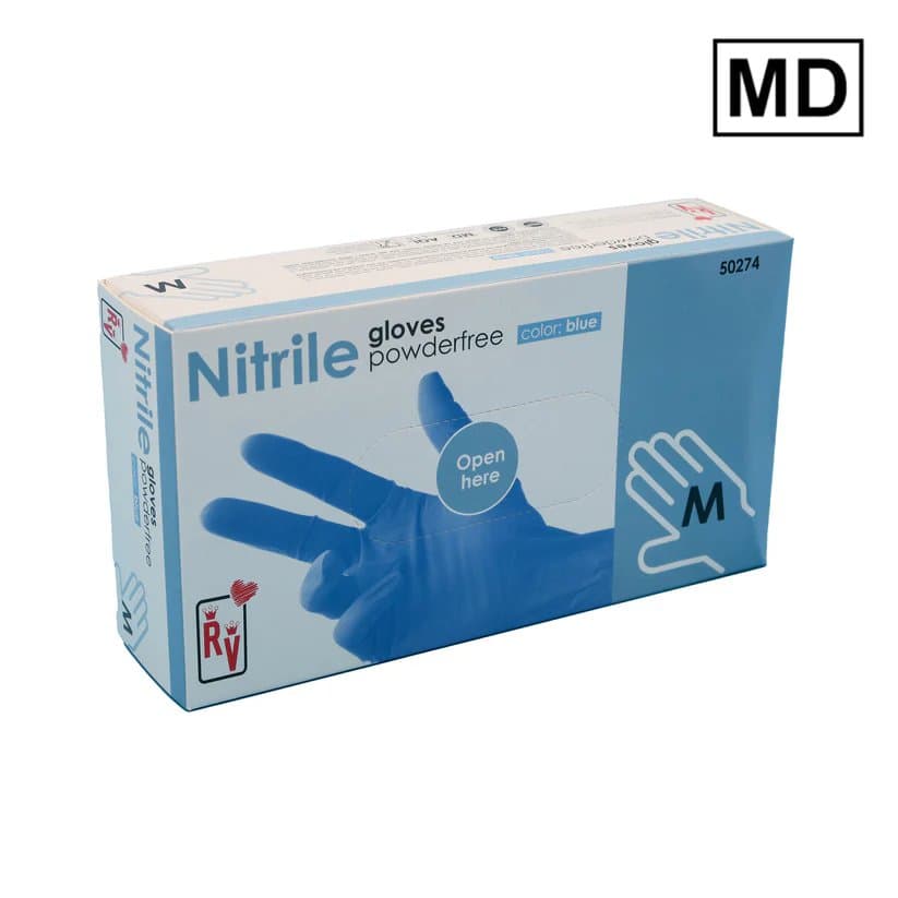 RV Nitrile hanskar bláir M 100stk 1
