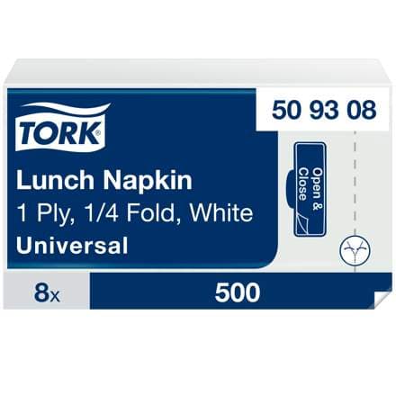 Tork serv.33cm 1l hvítar 1/8f 500stk E