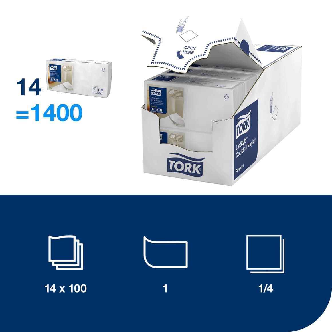 Tork serv. LinStyle 23cm hvítar 100stk 2