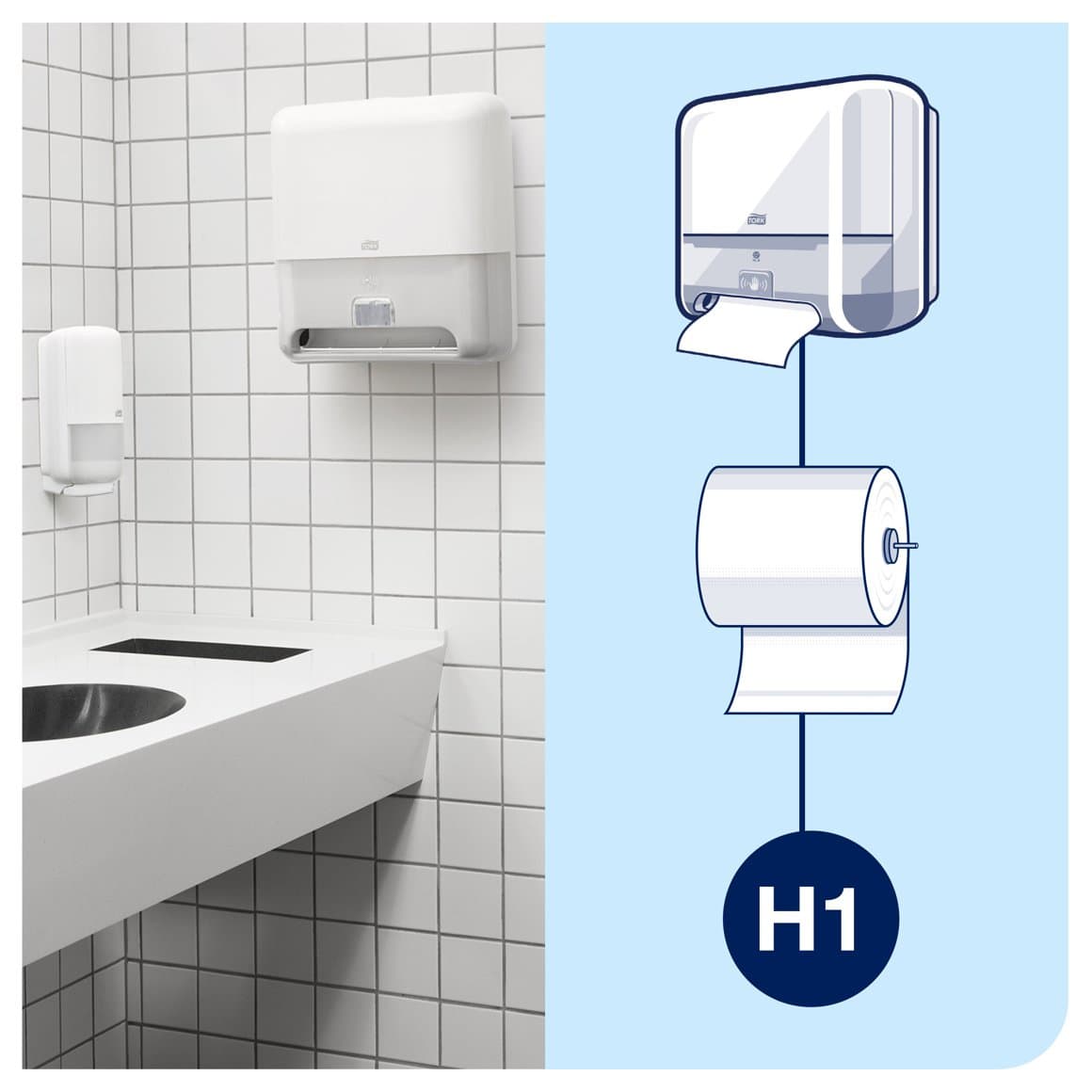 Tork Matic handþurrkusk. hvítur snertifrír H1 6